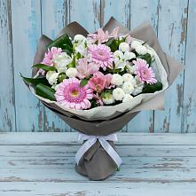 Букет цветов из:  Герберы, Альстромерии и Хризантемы #REPLACE_PRED# Лаишево