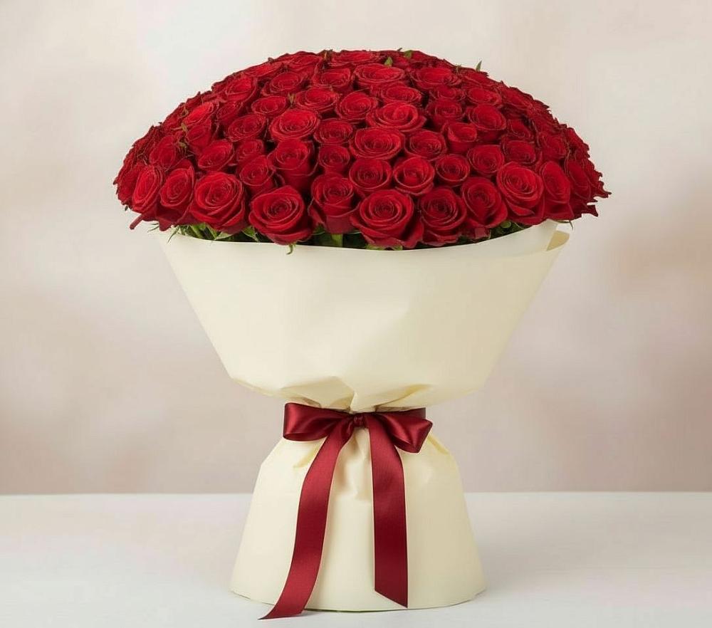 Букет 101 Красная роза Милано в Лаишево
