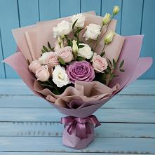 Букет цветов из:  Розы и Лизиантусы #REPLACE_PRED# Лаишево