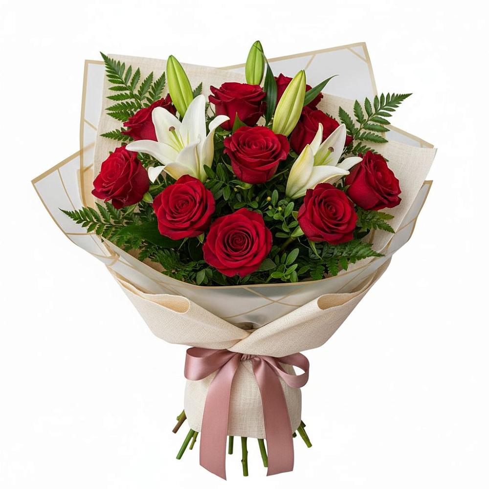 Букет цветов из: Лилии и Розы в Лаишево