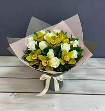 Букет цветов из:  Орхидеи и Розы #REPLACE_PRED# Лаишево