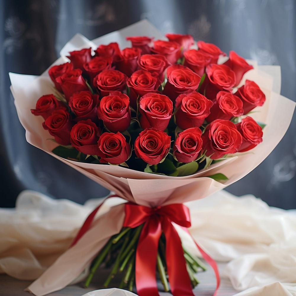 Букет 31 Красная роз Эдлесс Лав в Лаишево