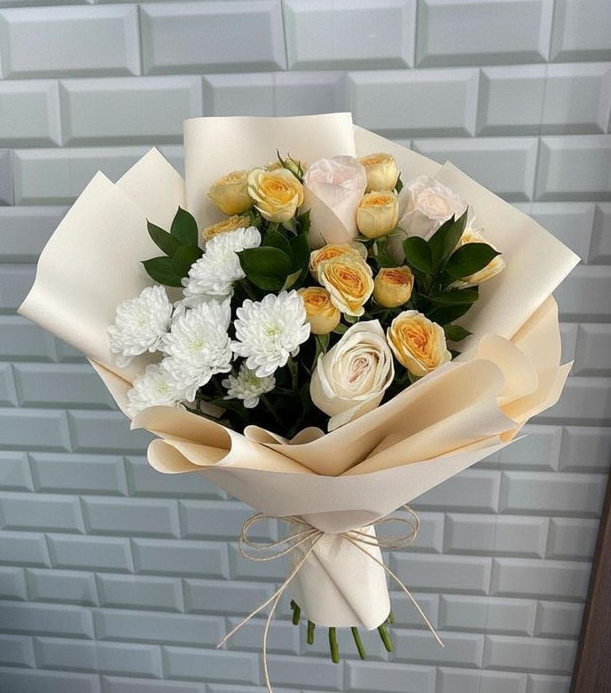 Букет цветов из: Розы и Хризантемы в Лаишево