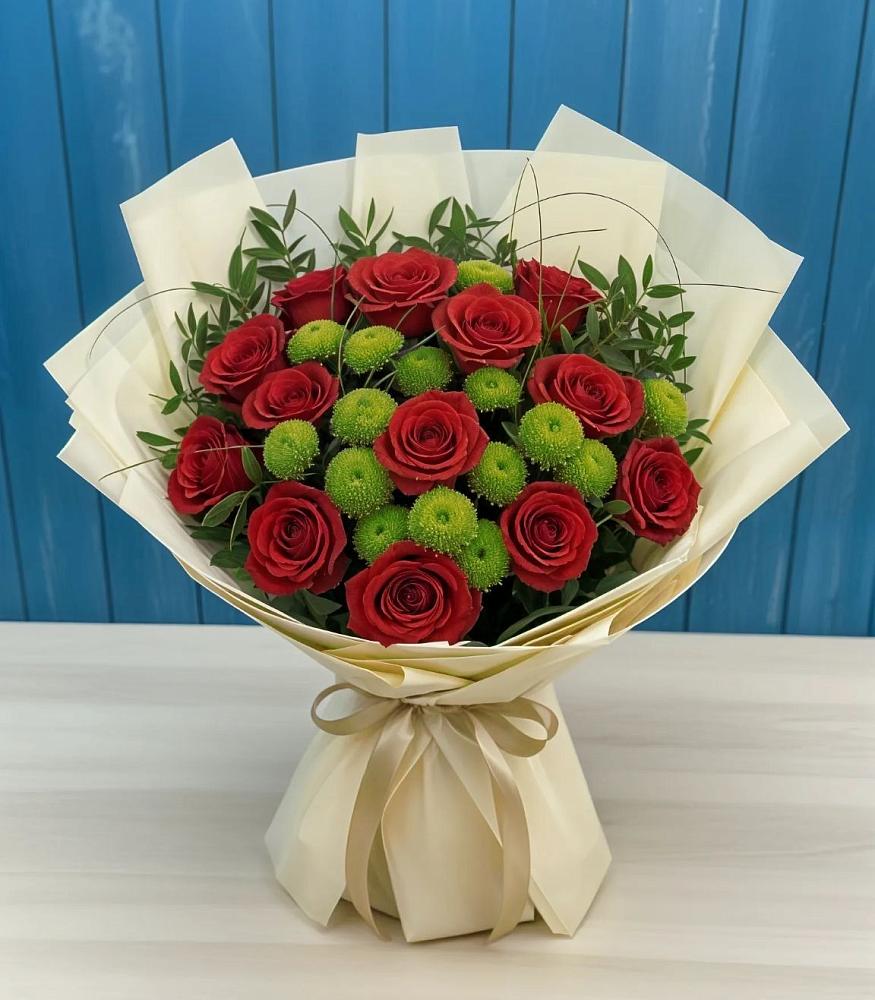 Букет цветов из: Розы и Хризантемы в Лаишево